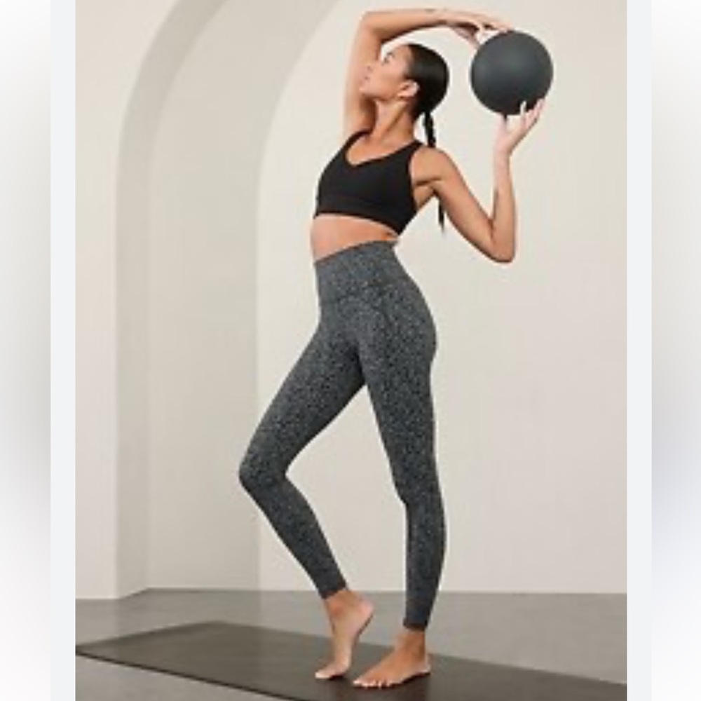 NWT Athleta Gray Speckled High-Rise Leggings Size XS